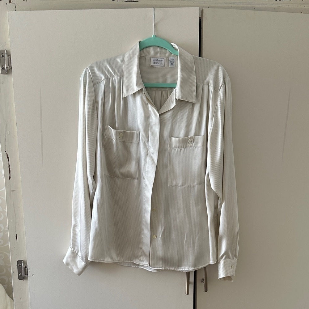 Andrew Harvey Cream Striped Shirt